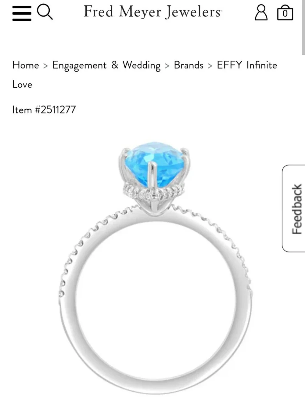 EFFY Marquise Blue Topaz and 1/4 ct. tw. Diamond Ring in 14K White Gold